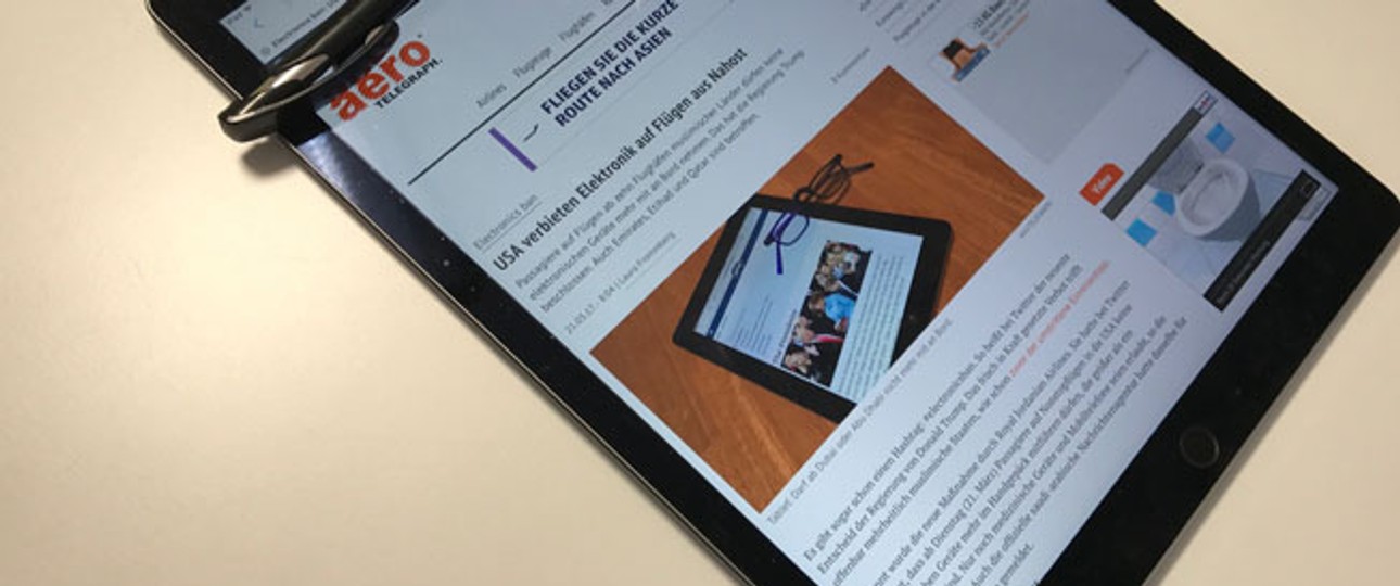 Tablet: Auch auf Flügen nach Großbritannien verboten.