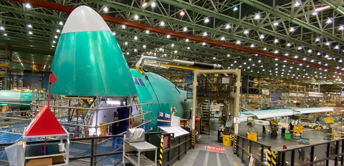 Produktion der drittletzten Boeing 747 im Werk in Everett: Wenn man ...