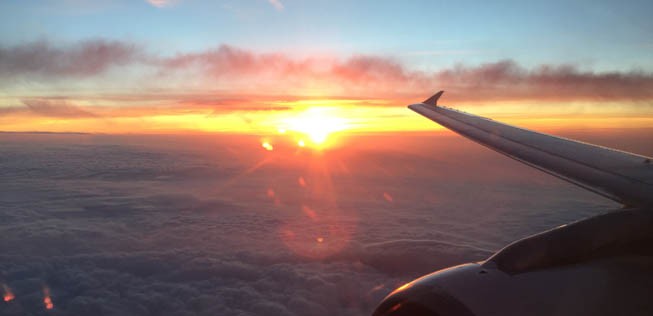 Wunderschöne Abendstimmung über Europa.