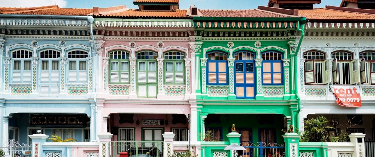 Häuser im Viertel Katong: Hier gibt es die beste Peranakan-Küche von Singapur.