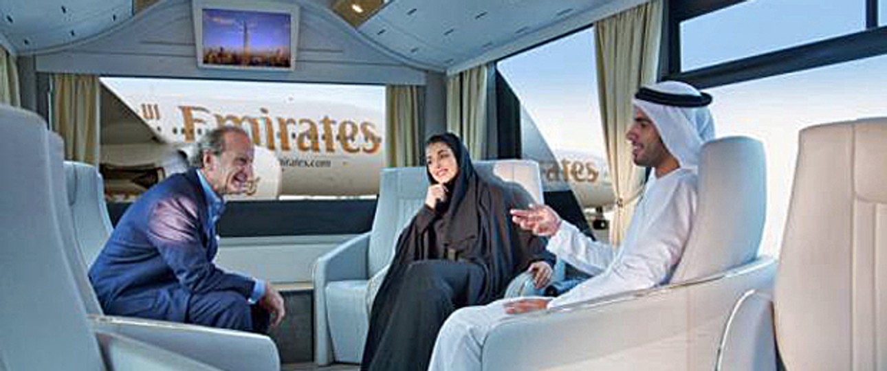 Der Luxus-Shuttle von Emirates: Kein Gedränge mehr.