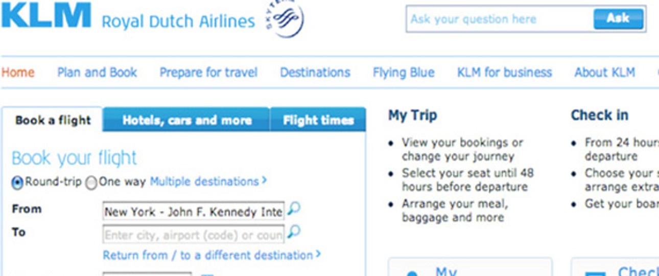 Besonders kreativ sind die Tipps von KLM noch nicht.