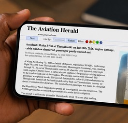 Loch in der Triebwerskverkleidung (Bildzitat Aviation Herald): Die Boeing 737 von Ryanair hatte ein Treibwerksproblem.
