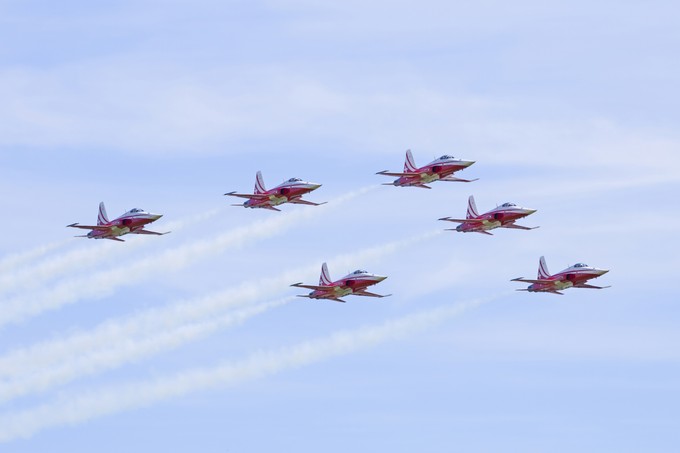 Publikumsliebling war die Patrouille Suisse mit ihren Northrop F-5 Tiger.
