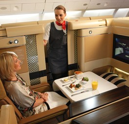 First Class bei Etihad Airways.