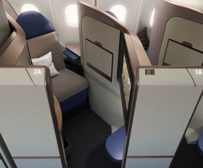 Das Produkt Aurora von Collins Aerospace: Die Sitze sind näher am Fenster angeordnet, was für mehr Platz sorgen soll.