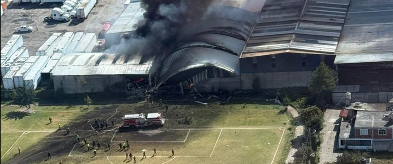 Absturzstelle der Citation: Das Flugzeug krachte in eine Werrkstatt.