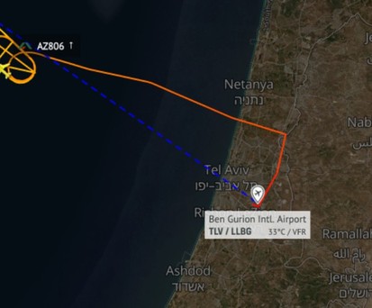 ita airways az806 tel aviv
