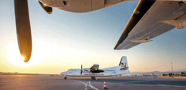 Eine der vier Fokker 50 von Minoan: Fliegen nicht mehr in der Schweiz.
