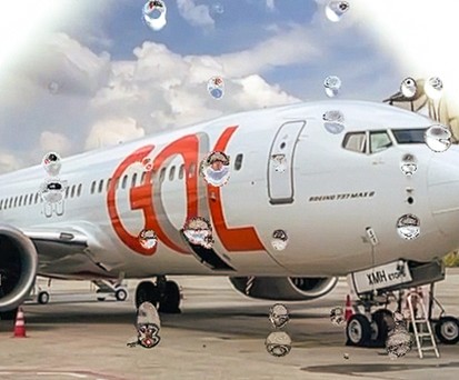 Flugzeug von Gol bei der digitalen Taufe: Möglich per Filter.