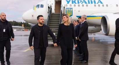 Der ukrainische Präsident und seine Frau bei der Ankunft tin Norwegen: Es ging glimpflich aus. 