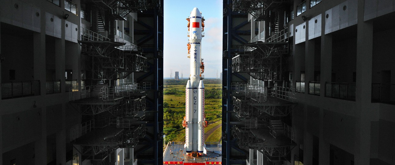 Eine Rakete vom Nachfolgertyp Langer Marsch 7: China baut an einer Raumstation.