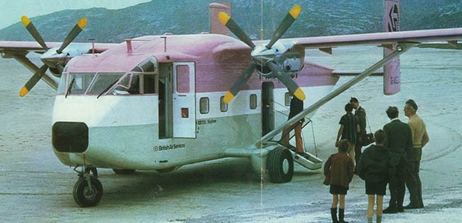 Die britische Short SC-7 Skyvan als Zubringerflugzeug war bei den Inselbewohnern nicht beliebt, da sie nicht immer landen konnte.