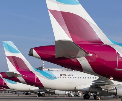 Eurowings-Flieger in Hamburg: Bald seltener unterwegs.