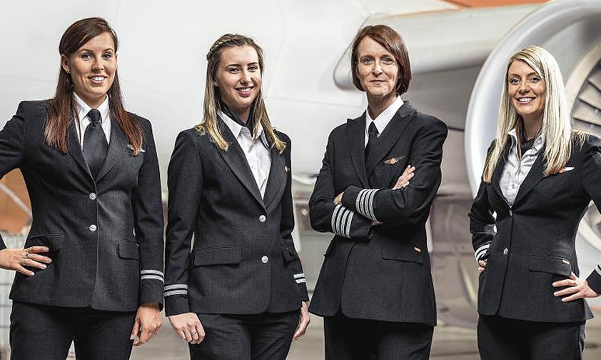 Pilotinnen von Easyjet: Der Anteil weiblichen Cockpitpersonals ist überall noch immer niedrig.