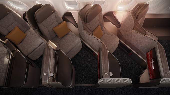 Vantage Solo Sitz: Jeder Business Class Passagier hat seine eigene Suite und einen Platz am Gang.