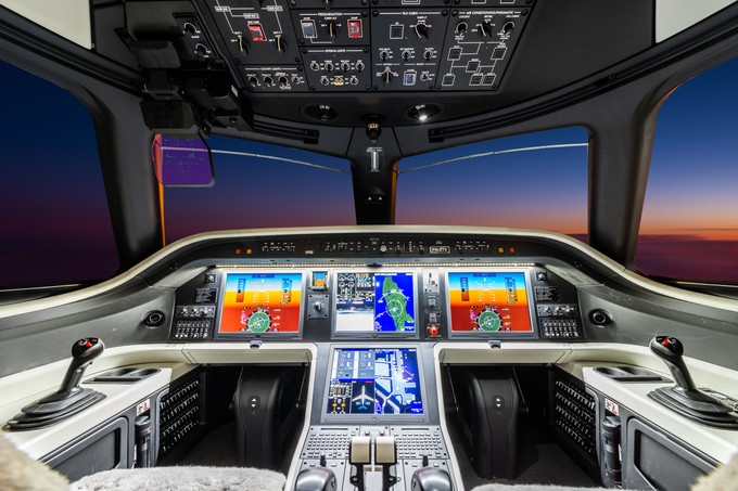 Cockpit von Embraers Praetor 600: Der Hersteller verspricht modernste Avionik.