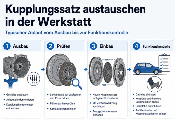 Typischer Ablauf vom Ausbau bis zur Funktionskontrolle