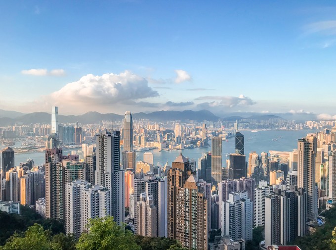 Drehkreuz Hongkong: Sicht von The Peak