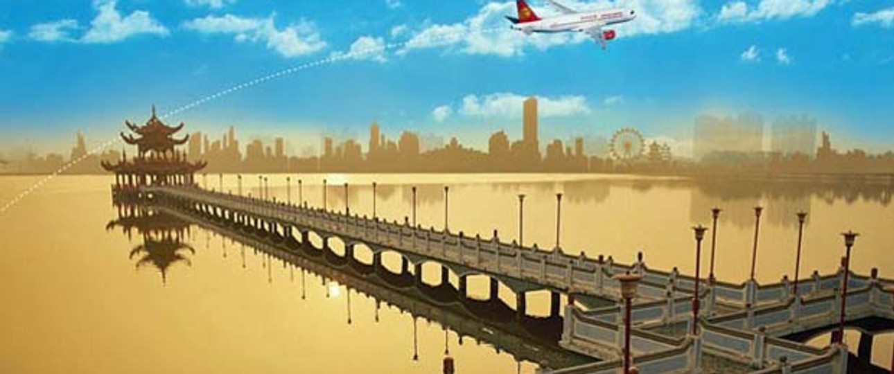 Webung von Juneyao Airlines: Neue Tochtergesellschaft.