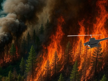 Der Soko von Sky Flare im Einsatz (Montage): Helikopter zur Brandbekämpfung.