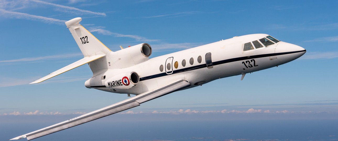 Falcon 50 der französischen Marine: Ein Flugzeug des Typs soll eine Yacht in Schwierigkeiten gebracht haben.