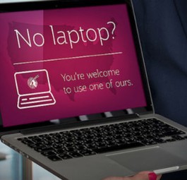 Laptop von Qatar Airways: Passagiere können sie bei der Airline leihen.