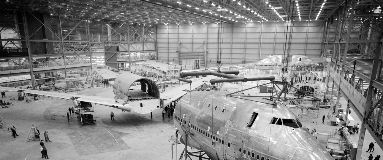 Die Produktion der Boeing 747 begann 1967 in einer extra für das Flugzeug gebauten Fabrik.