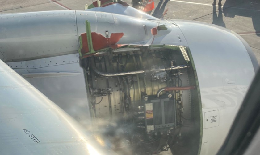 Triebwerk der Boeing 737: Die Verkleidung löste sich.