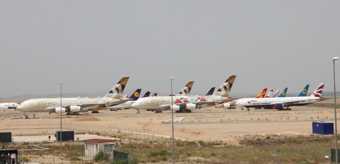 Etwa 300 Kilometer von Madrid entfern: Geparkte Flugzeuge in Teruel.