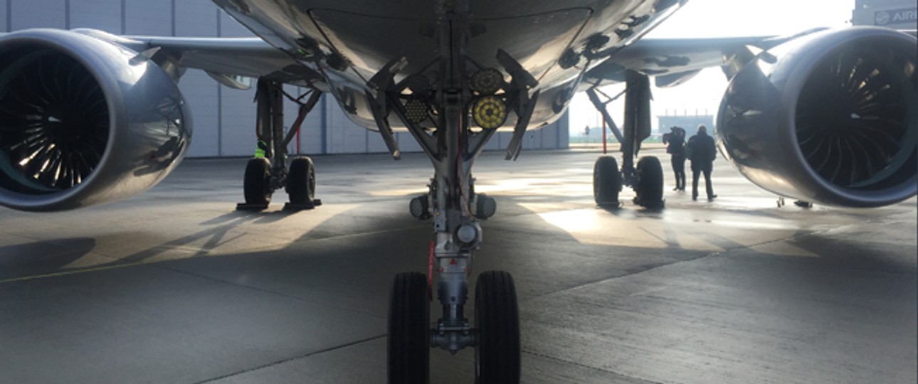 Fahrwerk eines Airbus A320 Neo: Auch neue Flugzeugtypen treiben das Wachstum voran.