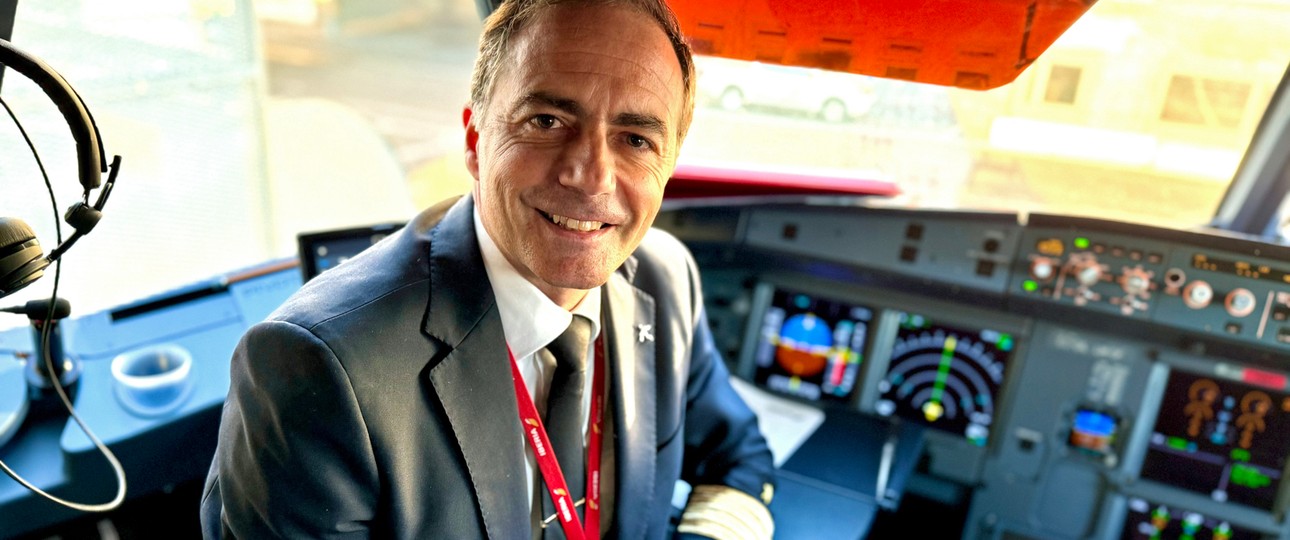 Ausbildungskapitän Alberto Piquero ist vom Airbus A321 XLR sehr angetan, ...