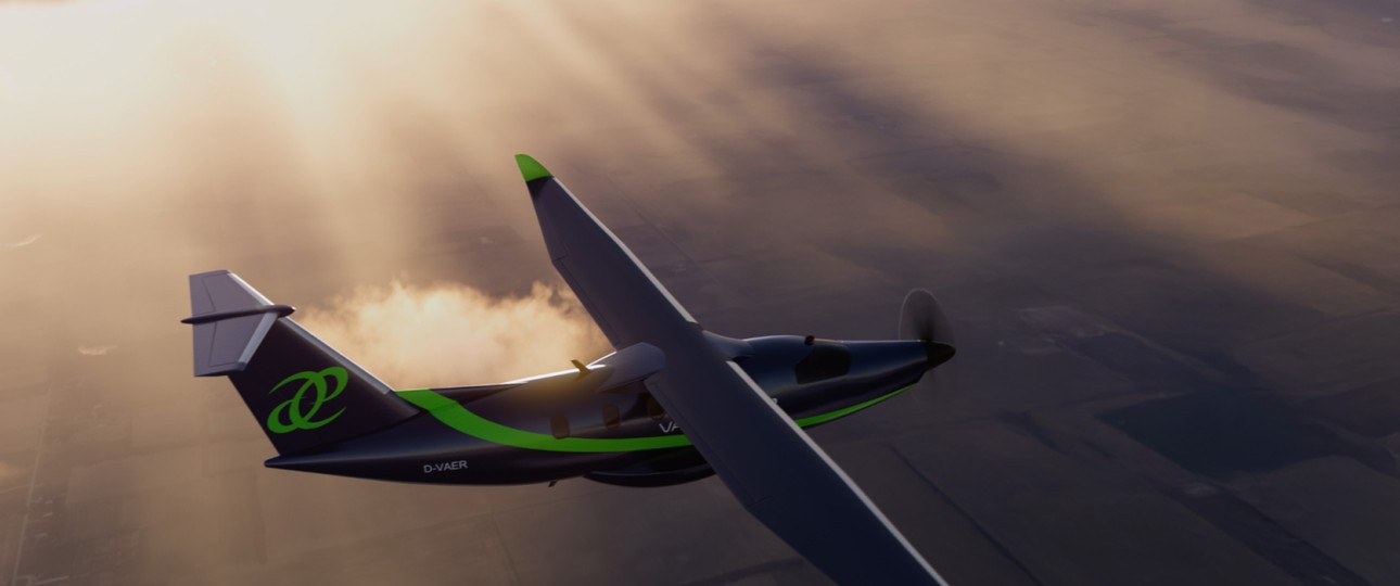 Microliner in der Luft: Die Animation zeigt, wie das Flugzeug aussehen soll.