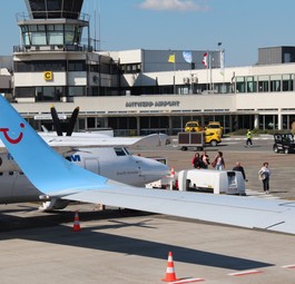 Flughafen Antwerpen: Wenig Passagiere.