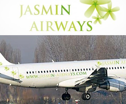 Logo und Flieger in den Farben von Jasmin: Auf dem Flughafen in Enfidha plante die Charterairline ihre Basis.