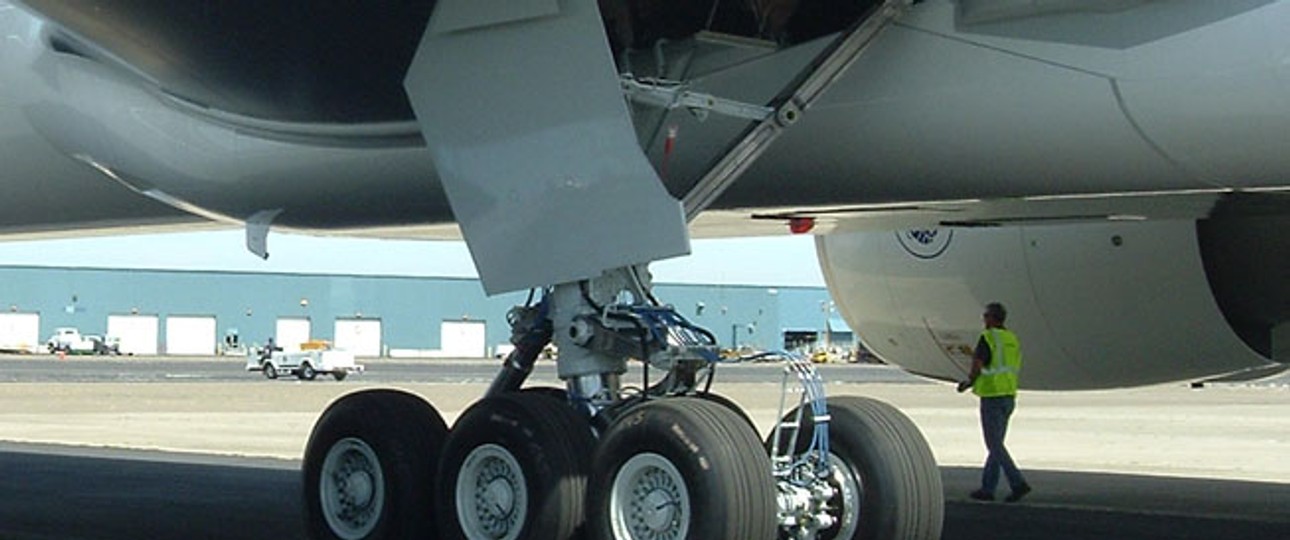 Fahrwerk einer Boeing 777 von Air France: Das verlorene Teil war bekannt.