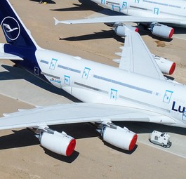 Airbus A380 von Lufthansa in Teruel: Sechs Superjumbos gehen an Airbus.
