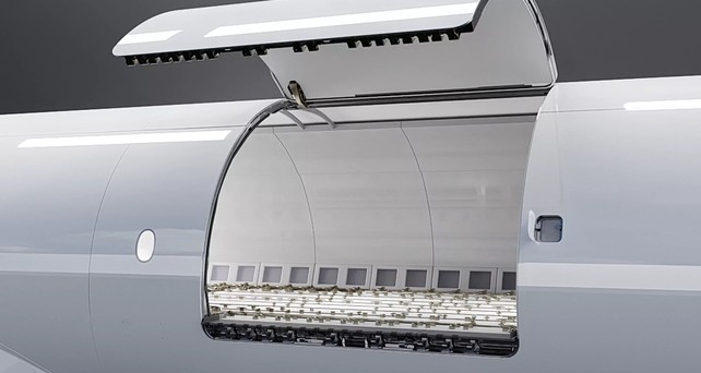 Frachttor des Airbus A350 F (Computerbild): Riesige ladeluke.
