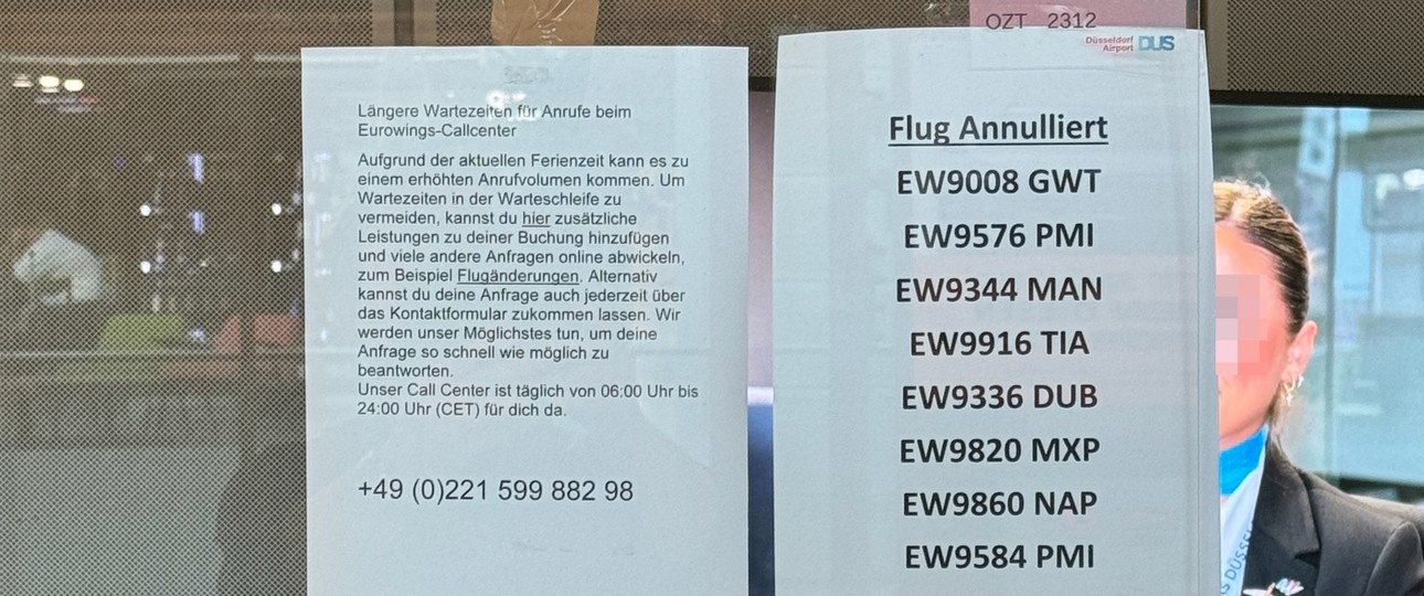 Ausfälle, überlastete Call Center: Eurowings war am Wochenende noch gefordert.