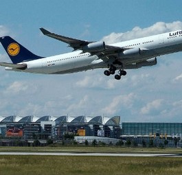 Airbus A340-300 von Lufthansa: He knows the way to San Jose.