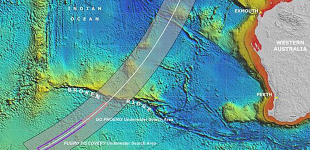 Karte des Ozeans: Hier sieht man, wo die nächste Suche nach MH370 geplant ist.