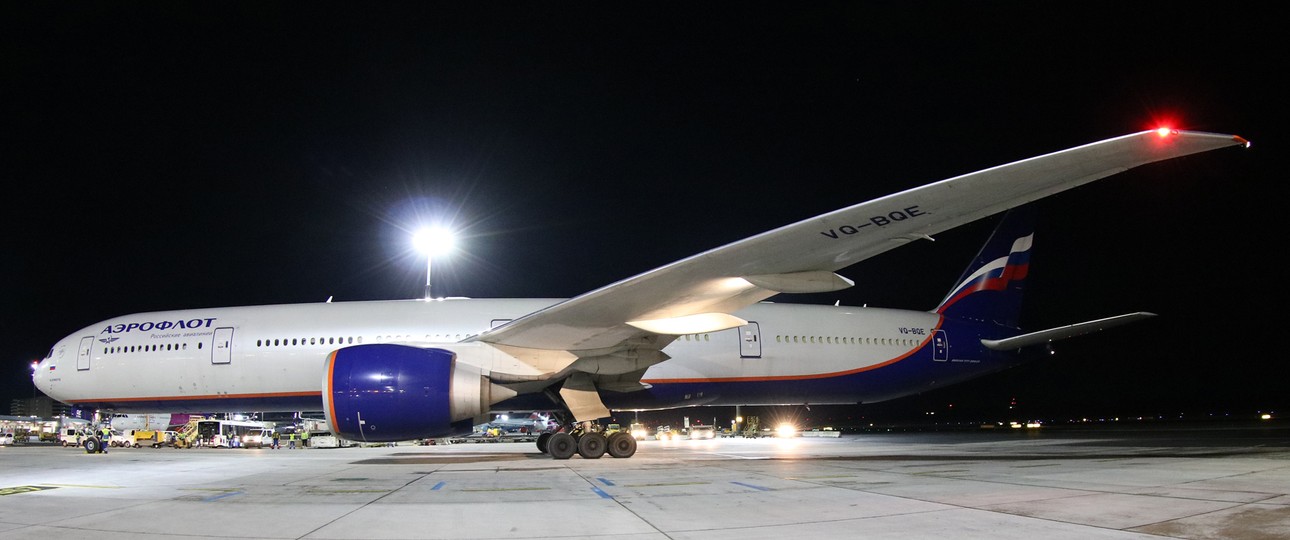 Boeing 777 von Aeroflot: Statt Passagieren...