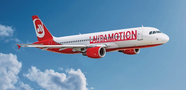 So sind die Flieger der Österreicher bisher dahergekommen. Das alte Logo von Air Berlin ist noch auf der Heckflosse zu erkennen.