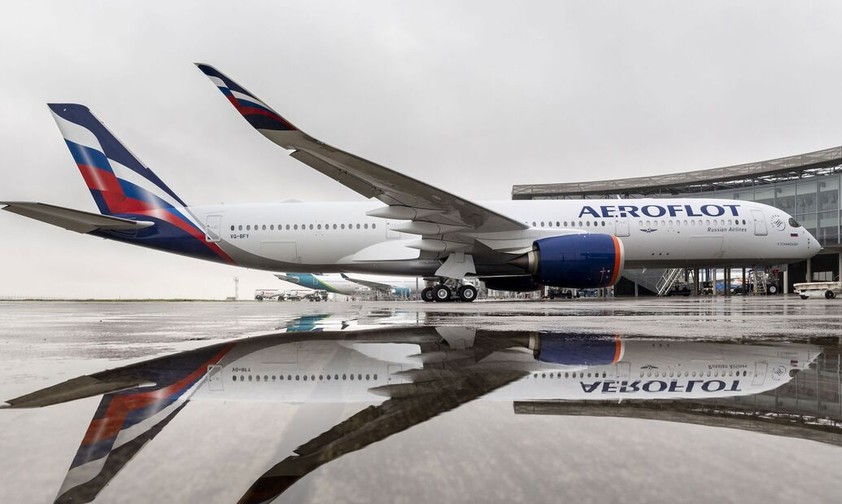 Airbus A350 von Aeroflot: Muss im Ausland gewartet werden.