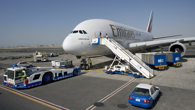 Der Superjumbo am Boden: Emirates prüft neue Ziele.