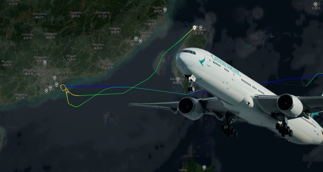 boeing 777 300 er cathay pacific hongkong taipeh