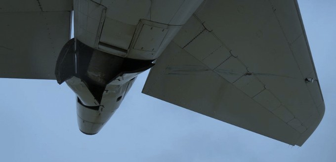 Bei der Bodenkollision wurde die Hilfsturbine am Heck des A330 beschädigt.