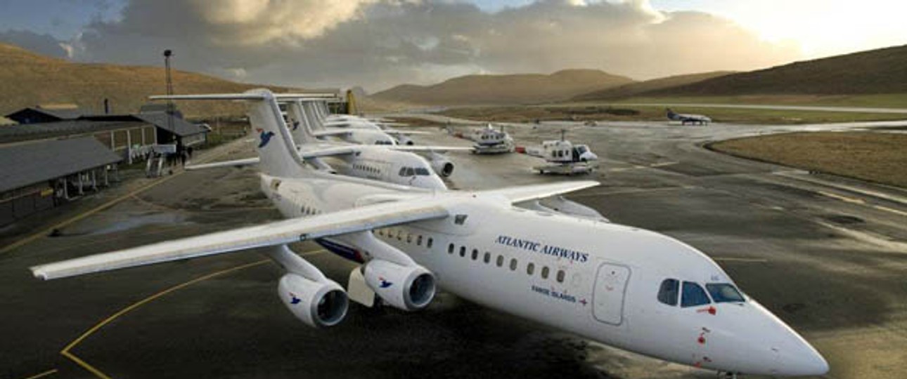 Flughafen Vagar: Die Basis von Atlantic Airways.