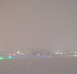 Bangor Airport am Sonntagabend: Der Wintersturm wütete auch hier.