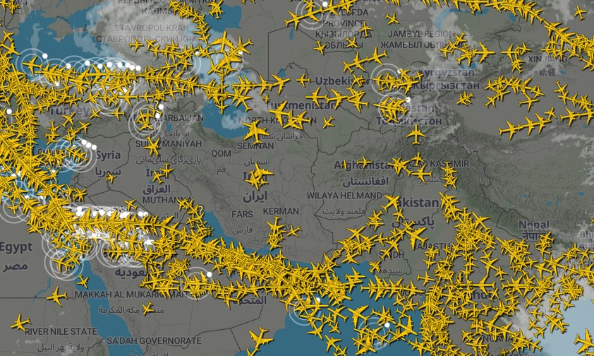 Nahost-Luftraum: Viele Orte werden gemieden.
